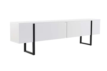 Serenity Golvstående Tv Bänk 180 cm med Förvaring i Trä med Metallben - Vit - Möbler - Tv möbel & mediamöbel - TV bänk & mediabänk