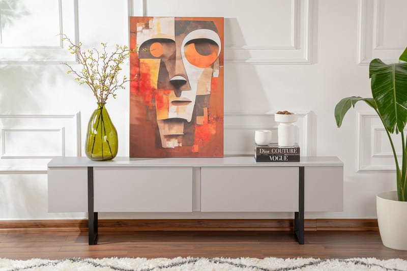 Serenity Tv-bänk 180x30 cm - Grå/Svart - Möbler - Tv möbel & mediamöbel - TV bänk & mediabänk