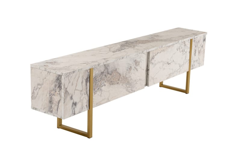 Serenity Tv-bänk 180x30 cm - Marmor/Guld - Möbler - Tv möbel & mediamöbel - TV bänk & mediabänk