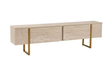 Serenity Tv-bänk 180x30 cm - Travertin/Guld - Möbler - Tv möbel & mediamöbel - TV bänk & mediabänk