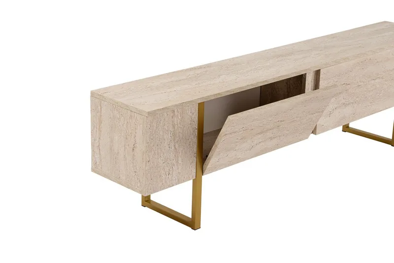 Serenity Tv-bänk 180x30 cm - Travertin/Guld - Möbler - Tv möbel & mediamöbel - TV bänk & mediabänk
