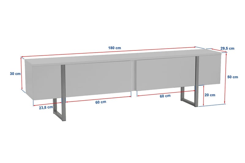 Serenity Tv-bänk 180x30 cm - Travertin/Guld - Möbler - Tv möbel & mediamöbel - TV bänk & mediabänk