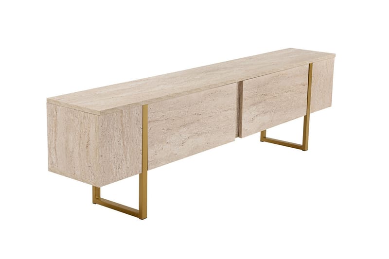 Serenity Tv-bänk 180x30 cm - Travertin/Guld - Möbler - Tv möbel & mediamöbel - TV bänk & mediabänk
