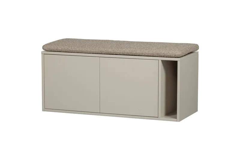 Settle Golvstående Tv Bänk 108 cm med Förvaring i Furu, Beige