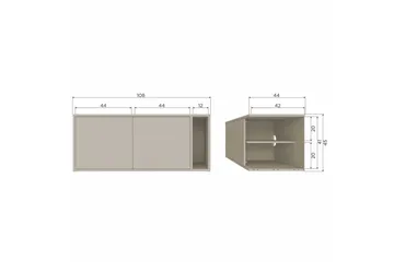 Settle Golvstående Tv Bänk 108 cm med Förvaring i Furu - Ljusbeige - Möbler - Tv möbel & mediamöbel - TV bänk & mediabänk