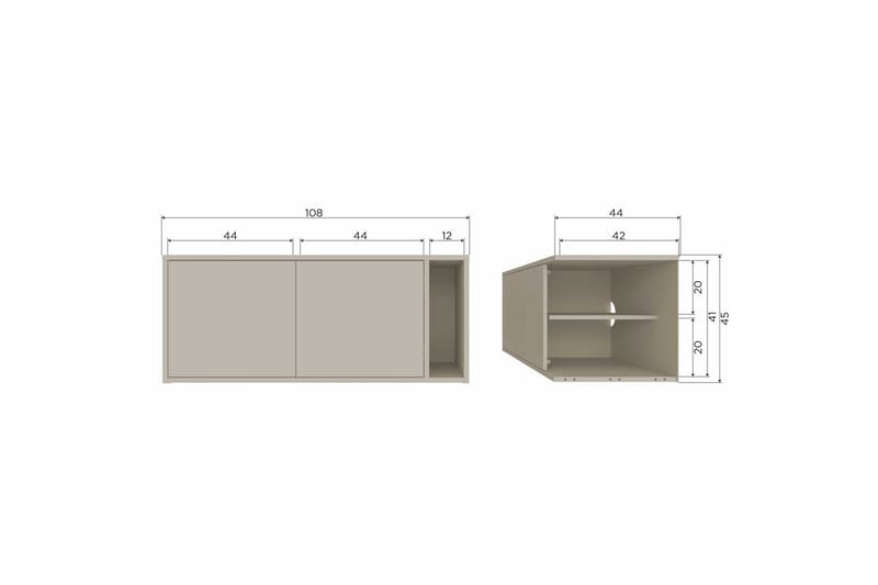 Settle Golvstående Tv Bänk 108 cm med Förvaring i Furu - Ljusbeige - Möbler - Tv möbel & mediamöbel - TV bänk & mediabänk