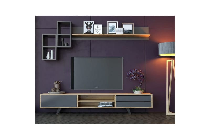 Seyra Tv-möbelset 180x40 cm - Antracit/Ek - Möbler - Tv möbel & mediamöbel - TV-möbelset