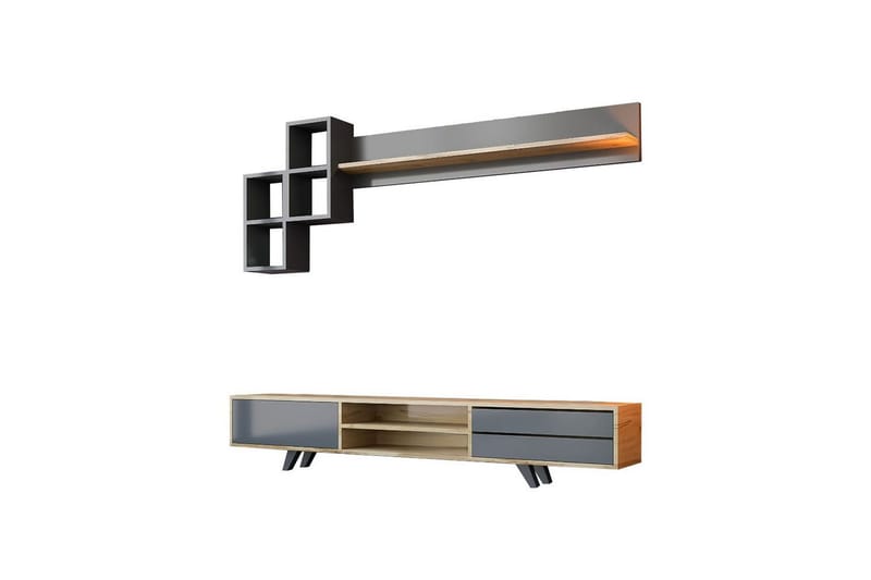 Seyra Tv-möbelset 180x40 cm - Antracit/Ek - Möbler - Tv möbel & mediamöbel - TV-möbelset