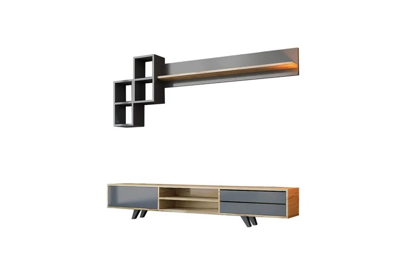 Seyra Tv-möbelset 180x40 cm - Antracit/Ek - Möbler - Tv möbel & mediamöbel - TV-möbelset