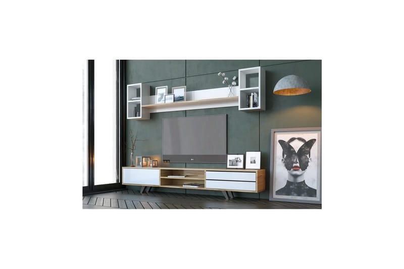 Seyra Tv-stativ 45 cm - Vit/Ek - Möbler - Tv möbel & mediamöbel - TV-möbelset