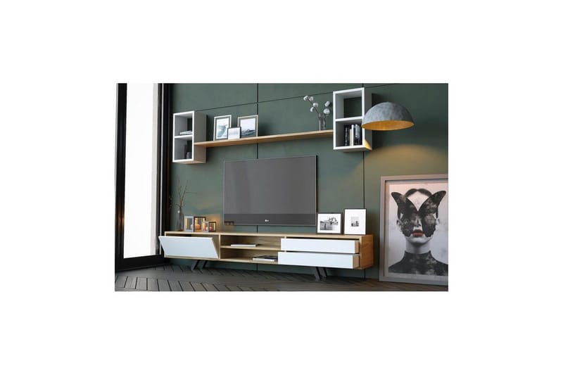 Seyra Tv-stativ 45 cm - Vit/Ek - Möbler - Tv möbel & mediamöbel - TV-möbelset