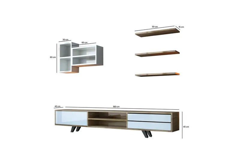 Seyra Tv-stativ 45 cm - Vit/Ek - Möbler - Tv möbel & mediamöbel - Mediastativ & väggfäste