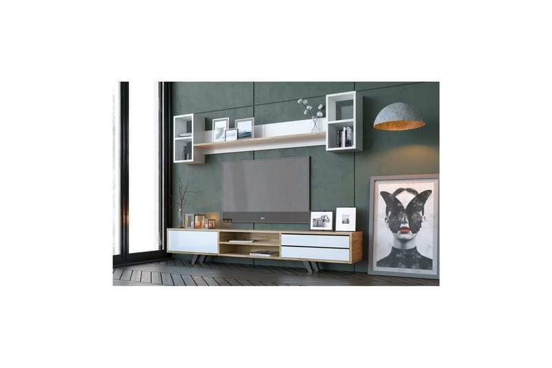 Seyra Tv-stativ 45 cm - Vit/Ek - Möbler - Tv möbel & mediamöbel - Mediastativ & väggfäste