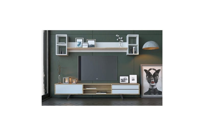 Seyra Tv-stativ 45 cm - Vit/Ek - Möbler - Tv möbel & mediamöbel - Mediastativ & väggfäste