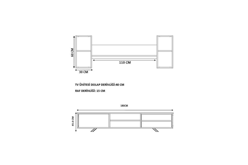 Seyra Tv-stativ 45 cm - Vit/Ek - Möbler - Tv möbel & mediamöbel - Mediastativ & väggfäste