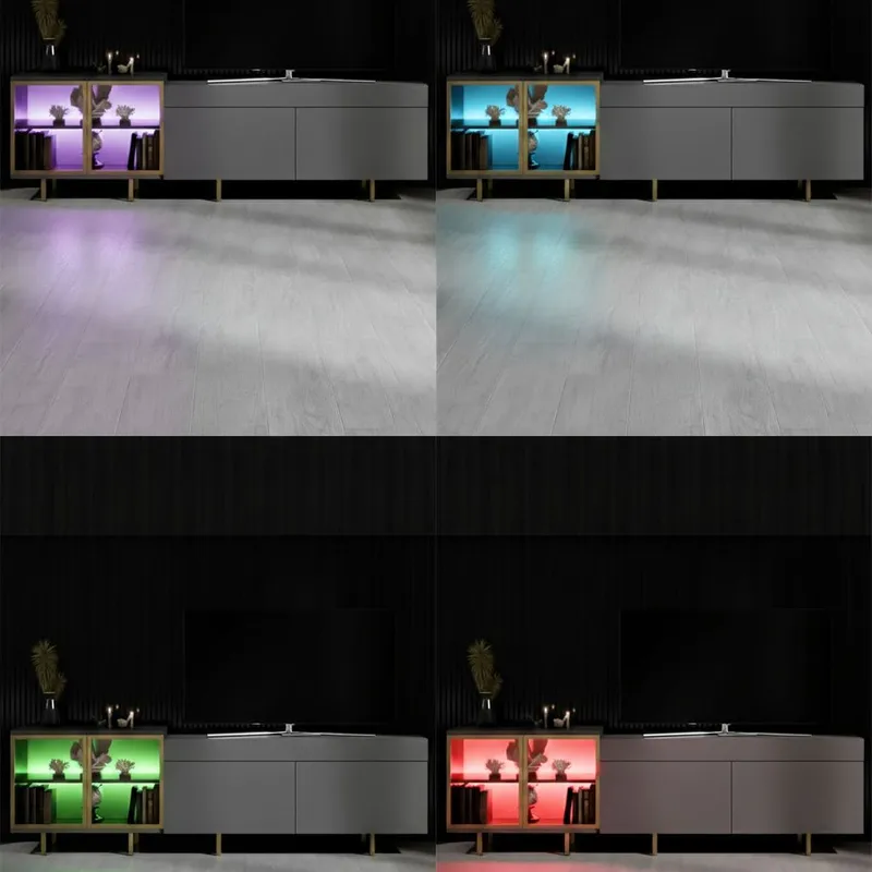 Seyring Tv-bänk 190 cm - Antracit och guld - Möbler - Tv möbel & mediamöbel - TV bänk & mediabänk