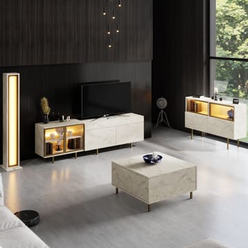Seyring Tv-bänk 190 cm - Travertin/guld - Möbler - Tv möbel & mediamöbel - TV bänk & mediabänk