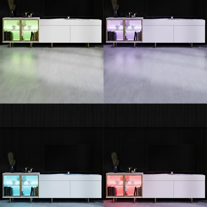 Seyring Tv-bänk 190 cm - Vitt och guld - Möbler - Tv möbel & mediamöbel - TV bänk & mediabänk