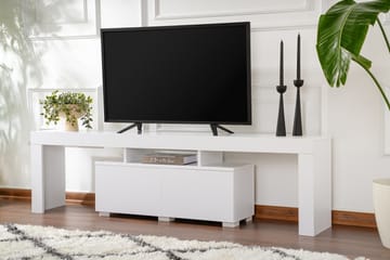 Shanah Golvstående TV Bänk 180 cm med Förvaring i Trä - Vit - Möbler - Tv möbel & mediamöbel - TV bänk & mediabänk