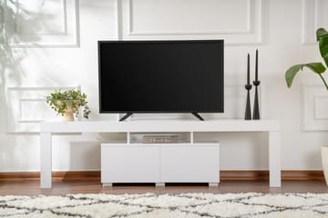 Shanah Golvstående TV Bänk 180 cm med Förvaring i Trä - Vit - Möbler - Tv möbel & mediamöbel - TV bänk & mediabänk