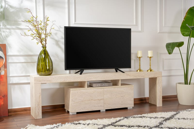 Shanah Tv-bänk 180x31 cm - Travertin - Möbler - Tv möbel & mediamöbel - TV bänk & mediabänk