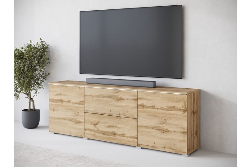 Sherie Golvstående Tv-bänk 180 cm med Förvaring i Mörkt Trä - Brun - Möbler - Tv möbel & mediamöbel - TV bänk & mediabänk