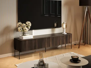 Sherie Golvstående Tv-bänk 190 cm med Förvaring i Mörkt Trä - Brun - Möbler - Tv möbel & mediamöbel - TV bänk & mediabänk