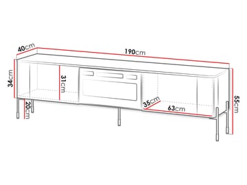 Sherie Tv-bänk 190 cm - Vit - Möbler - Tv möbel & mediamöbel - TV bänk & mediabänk