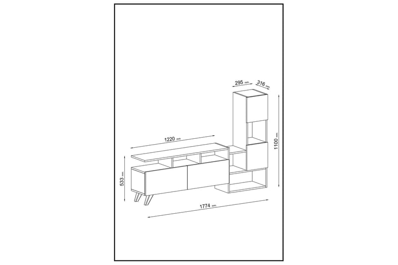 Showsley Tv-möbelset 55,4x31,6 cm Brun/Svart - Hanah Home - TV-möbelset