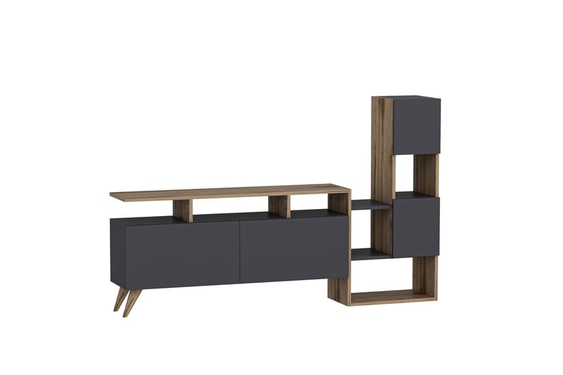 Showsley Tv-möbelset 55,4x31,6 cm Brun/Svart - Hanah Home - Möbler - Tv möbel & mediamöbel - TV-möbelset