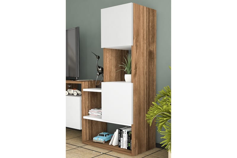 Showsley Tv-möbelset 55,4x31,6 cm Vit/Brun - Hanah Home - TV-möbelset