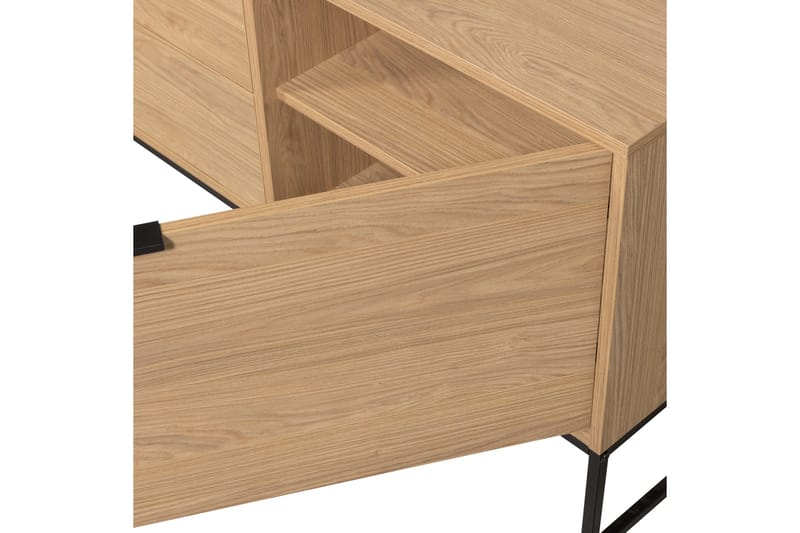 Silas TV-bänk 180 cm med Förvaring i Trä med Metallunderrede - Beige - Möbler - Tv möbel & mediamöbel - TV bänk & mediabänk