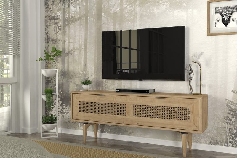 Sirona Tv-bänk 140x29,6 cm Brun - Hanah Home - TV bänk & mediabänk