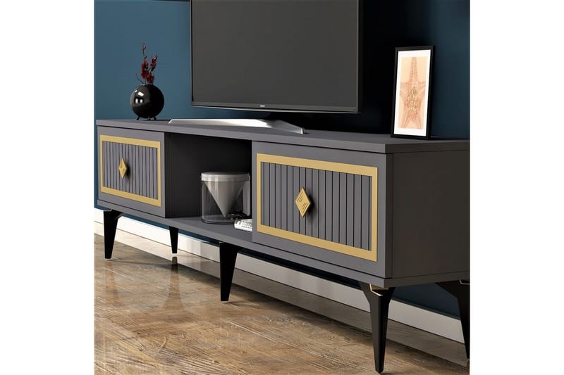 Sivaji Tv-bänk 150 cm - Guld/Antracit - Möbler - Tv möbel & mediamöbel - TV bänk & mediabänk