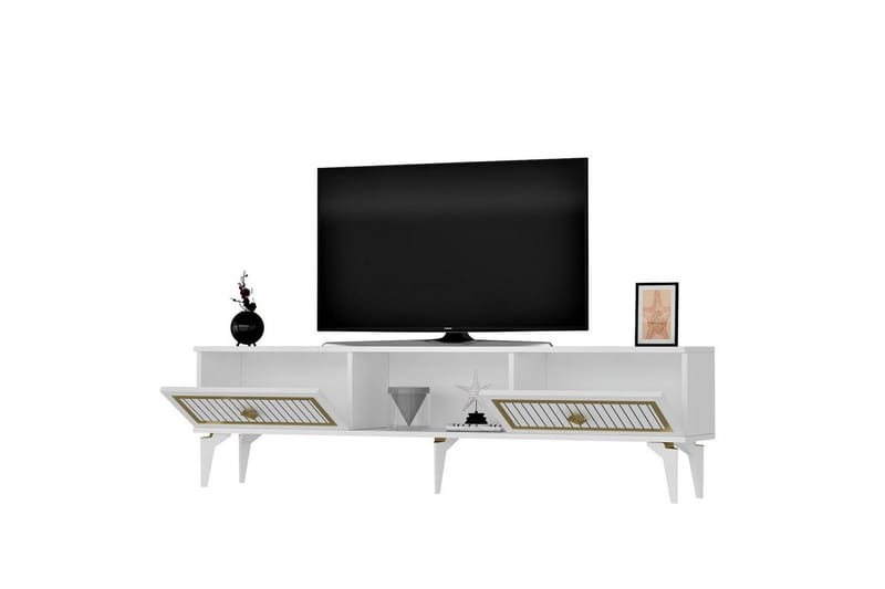 Sivaji Tv-bänk 150 cm - Guld/Vit - Möbler - Tv möbel & mediamöbel - TV bänk & mediabänk