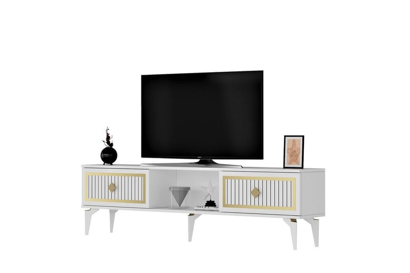 Sivaji Tv-bänk 150 cm - Guld/Vit - Möbler - Tv möbel & mediamöbel - TV bänk & mediabänk