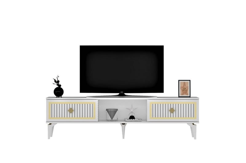 Sivaji Tv-bänk 150 cm - Guld/Vit - Möbler - Tv möbel & mediamöbel - TV bänk & mediabänk