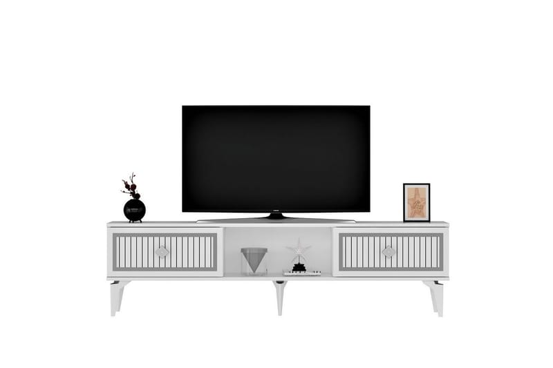 Sivaji Tv-bänk 150 cm - Vit/Silver - Möbler - Tv möbel & mediamöbel - TV bänk & mediabänk