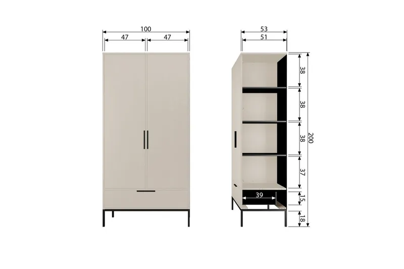 Skåp Adam - Tall Damm - Möbler - Tv möbel & mediamöbel - TV skåp