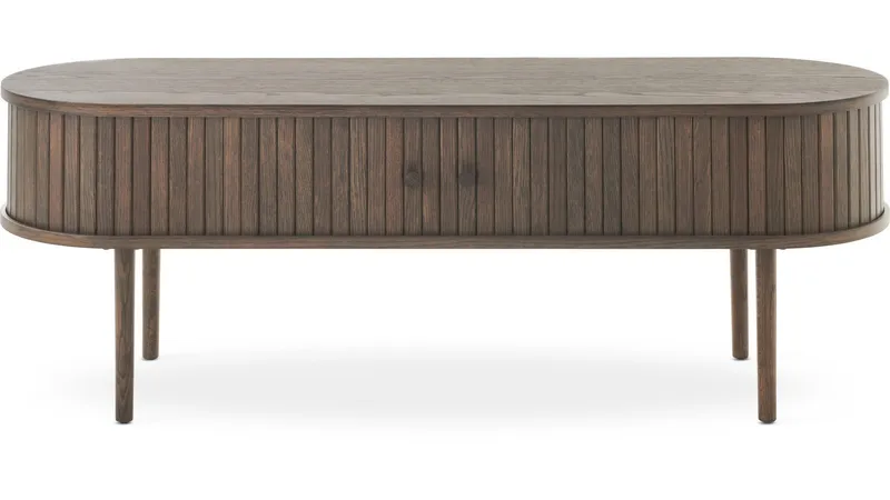 Slide Golvstående TV-bänk 130 cm med Förvaring i Ek, Brun
