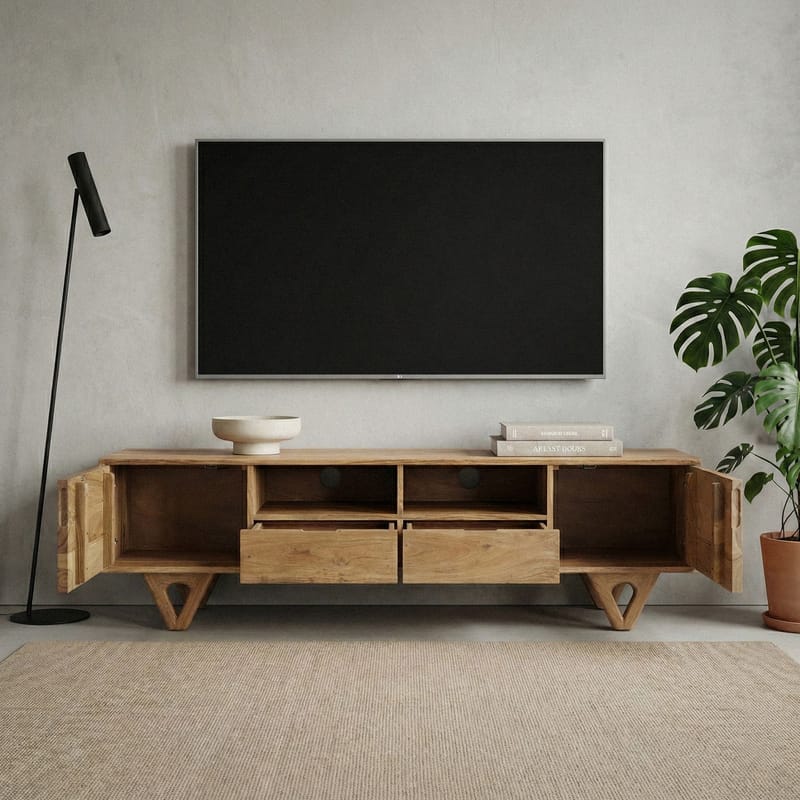 Sorric TV-bänk 160 cm - Varm ljusbrun - Möbler - Tv möbel & mediamöbel - TV bänk & mediabänk