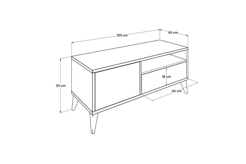 Sosan Tv-bänk 120 cm - Brun - Möbler - Tv möbel & mediamöbel - TV bänk & mediabänk