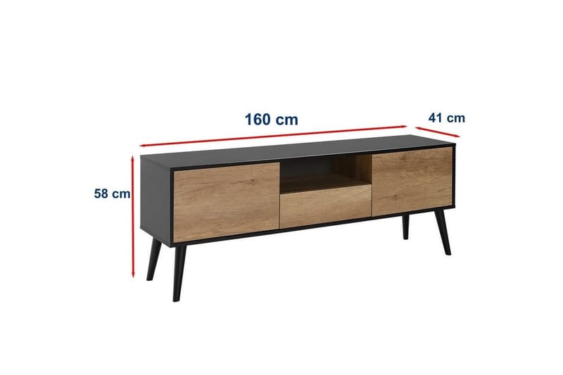 Sosan Tv-bänk 160 cm - Taupe/Svart - Möbler - Tv möbel & mediamöbel - TV bänk & mediabänk