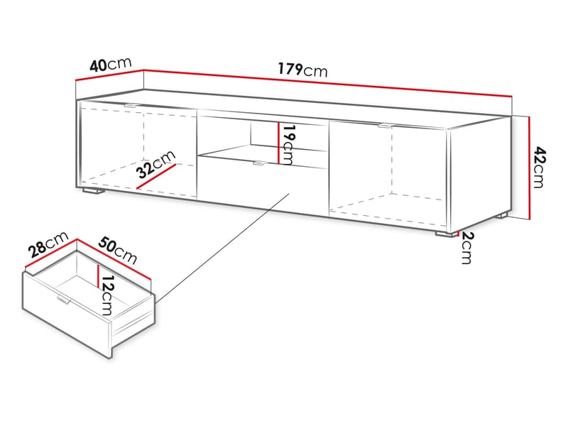Sovren Tv-bänk 179 cm - Brun - Möbler - Tv möbel & mediamöbel - TV bänk & mediabänk