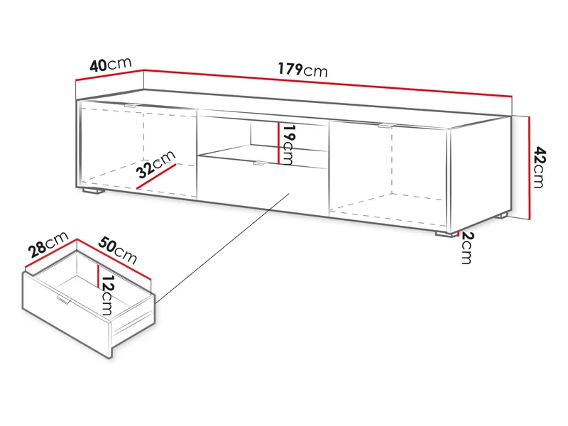 Sovren Tv-bänk 179 cm - Brun - Möbler - Tv möbel & mediamöbel - TV bänk & mediabänk