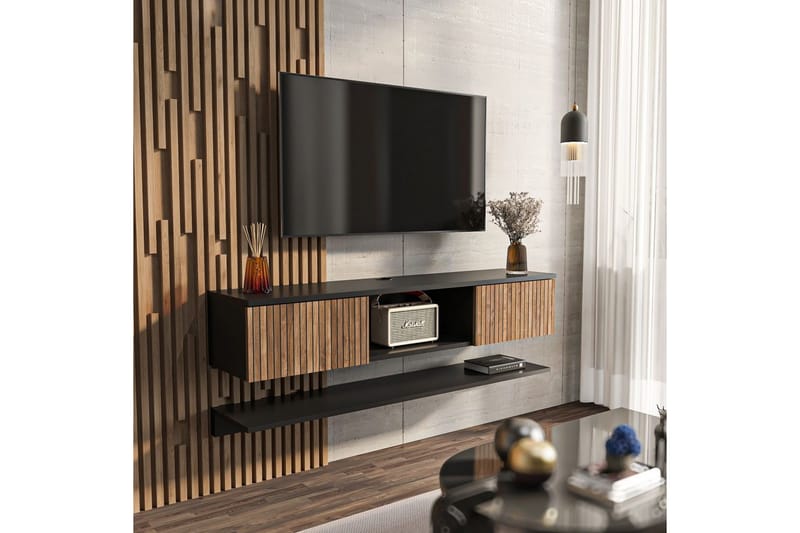 Sovric Tv-bänk 140 cm - Natur/Svart - Möbler - Tv möbel & mediamöbel - TV bänk & mediabänk