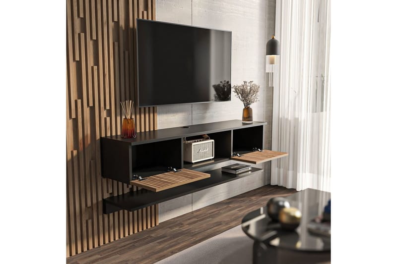 Sovric Tv-bänk 140 cm - Natur/Svart - Möbler - Tv möbel & mediamöbel - TV bänk & mediabänk