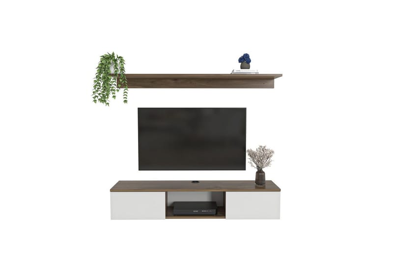 Sovric Tv-bänk 140 cm - Valnöt/Vit - Möbler - Tv möbel & mediamöbel - TV bänk & mediabänk