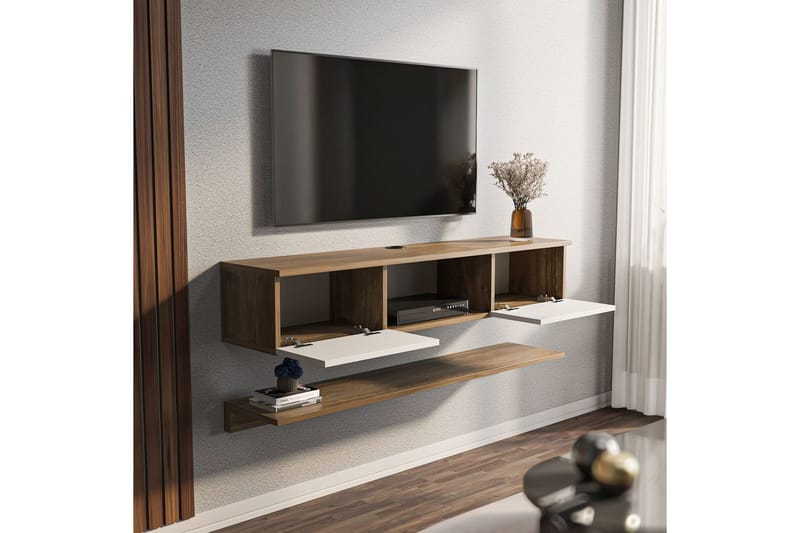 Sovric Tv-bänk 140 cm - Valnöt/Vit - Möbler - Tv möbel & mediamöbel - TV bänk & mediabänk