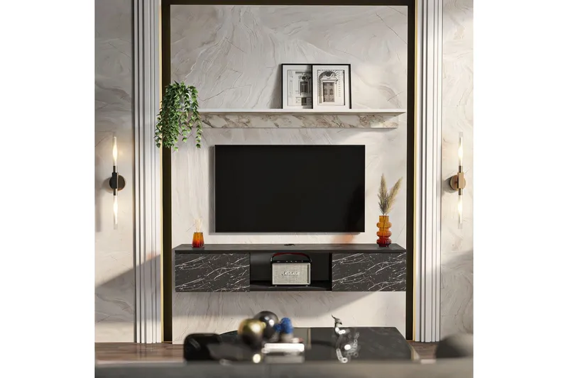 Sovric Tv-bänk 140 cm - Vit - Möbler - Tv möbel & mediamöbel - TV bänk & mediabänk